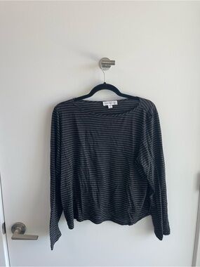 Amour Vert Striped Long Sleeve Top - Black & White